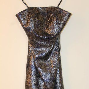ML Monique Lhuillier Strapless Sequin dress